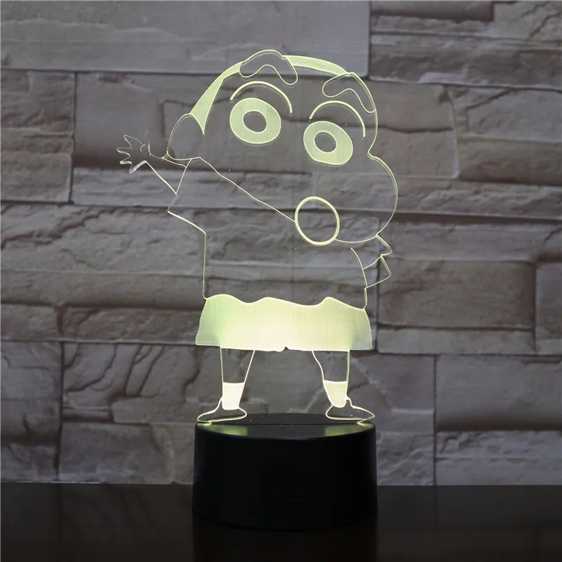 Аниме Crayon Shin-chan рисунок светодиодный ночной Светильник для Украшения для детской Батарея ночной Светильник манга, подарок на праздник детская настольная лампа кровать