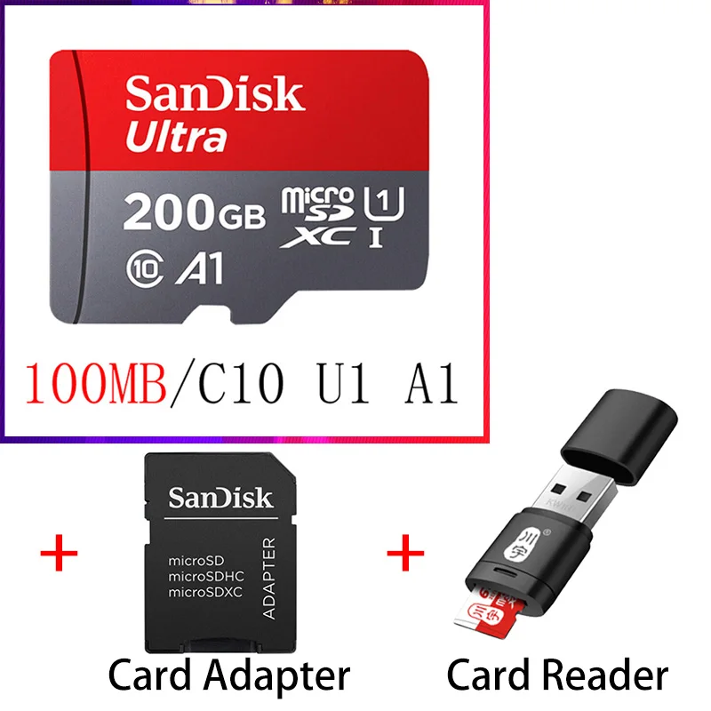 Sandisk Ultra Micro SD 128 ГБ 32 ГБ 64 Гб 256 Гб 16 Гб 400 Гб Micro SD карта SD/TF флэш-карты памяти 32 64 128 Гб microSD для телефона - Емкость: SQUNC-200G-KT2-C286