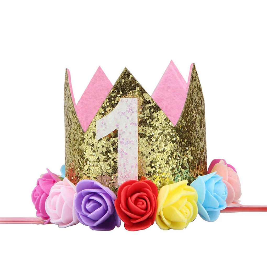 2 Pièces Demi-Chapeau D'Anniversaire Couronne Pour Enfants Accessoires  Nouveau-Né Couronne De Princesse Pour Filles 1Er Anniv[H4531]