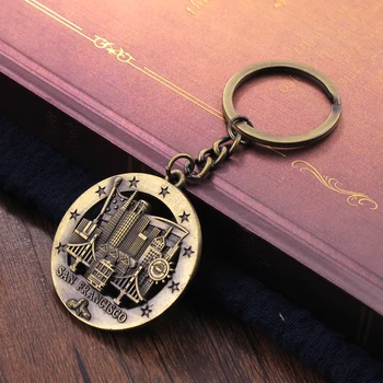 

Vicney New Arrival Retro Fashion San Francisco Keychain Zinc Alloy Vintage Key Chain For Key US Travel Souvenir Gift Key Holder