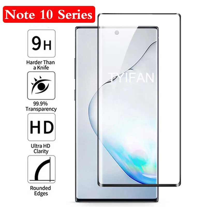 

genuine Protective Glass for Samsung Note 10 Plus Pro Screen Protector Case On on Galaxy Not Note10 Not10 10pro Tempered Glas 3d