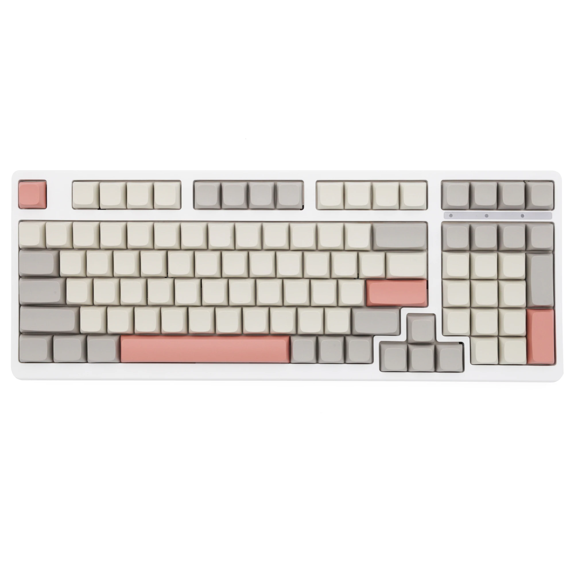 Xda v2 9009 Bege Cinza em Branco Conjunto Grosso Pbt para Teclado Gh60 Poker 87 Tkl 104 Ansi Xd64 Bm60 Xd68 Bm65 Bm68