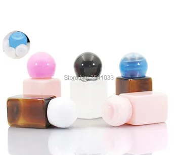 

10ML Small Ball Shape Cap Refillable Lotion Bottle Mini Empty Plastic Cosmetic Perfume Toner Cream Essential Oil Container Vials