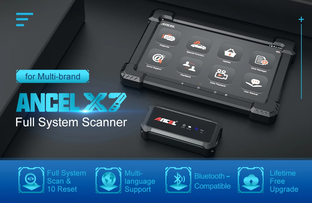 ANCEL X7 All System Diagnostic Scanner DPF EPB ABS Oil Reset OBD 2 Auto Scan Multi Languages Free Update OBD2 Engine Analyzer auto inspection equipment