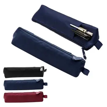 

Large Capacity Lightweight Portable Zipper Closure Canvas Student Stationery Storage Bag Pencil Case