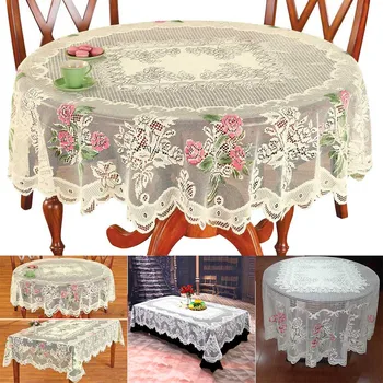 

Hot Lace Floral Tablecloth Multipurpose Wedding Party Home Restaurant Tablecloth QP2