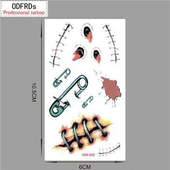 

Happy Halloween waterproof temporary tattoo tatoo henna fake flash tattoo stickers Taty tatto Pin wound