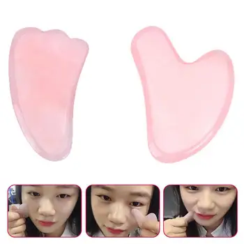 

Natural Stone Rose Quartz Jade Guasha Board Scraper Body Chinese Gua For Face Pressure Therapy Sha Back Neck Tools G6L2