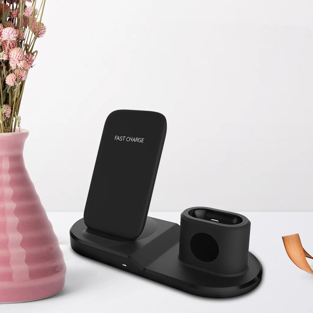 Подставка для зарядки док-станция держатель для iPhone 11 для iWatch 5 для Airpods 3in 1 Многофункциональная подставка для быстрой зарядки док-станция аксессуар