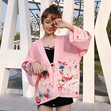 Женское кимоно,, Пляжное кимоно, кардиган, блузка, женская юката, рубашка, японская культурная одежда, уличная одежда haori obi