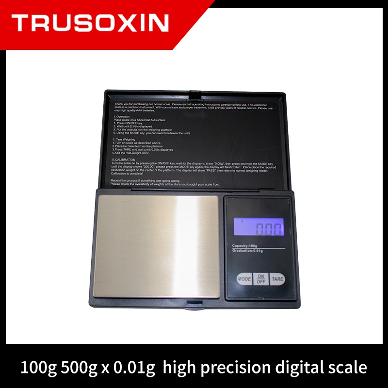 100g 500g x 0.01g High Precision Digital Kitchen Scale Jewelry Gold Balance Weight Gram LCD Pocket Weighting Electronic Scales