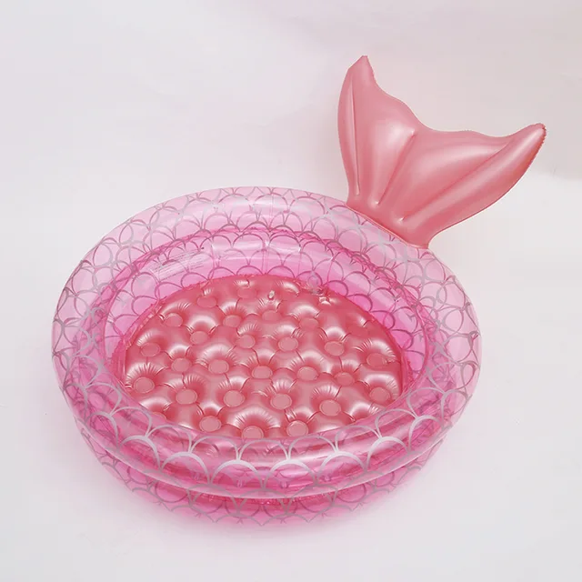 Inflatable Mermaid Round Inflatable Swimming Pool 120/150CM PVC Paddling Pool Outdoor Summer Inflatable Pool Bathtub For Kid 2