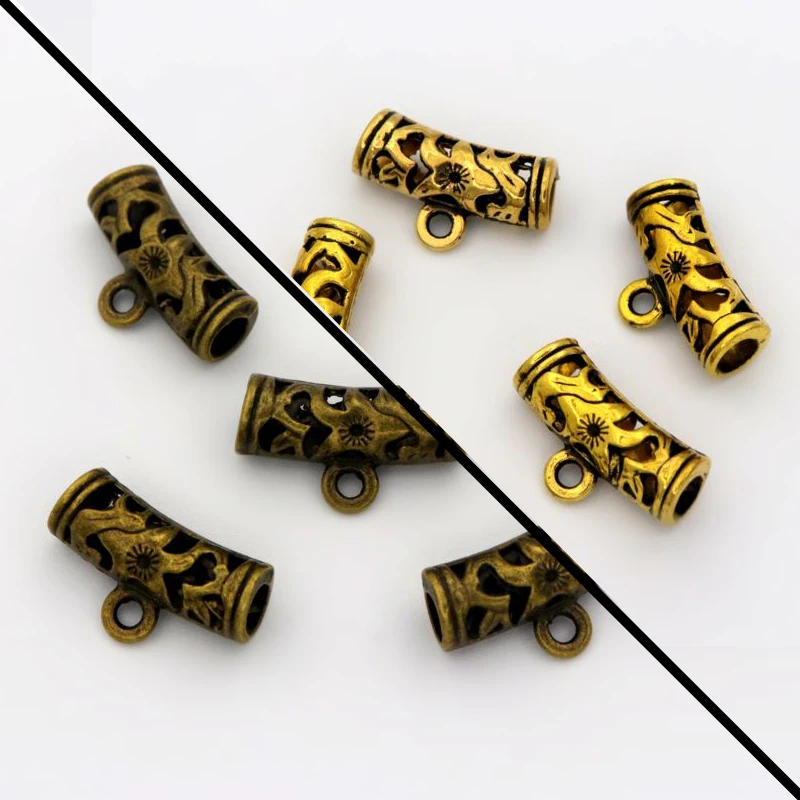 Antiquegoldbronze 20 штук микс тибетских серебряных Золотая Бронза Металлические с большими отверстиями разъем для самостоятельного изготовления ювелирных изделий браслет Цепочки и ожерелья Аксессуары - Цвет: Antiquegoldbronze