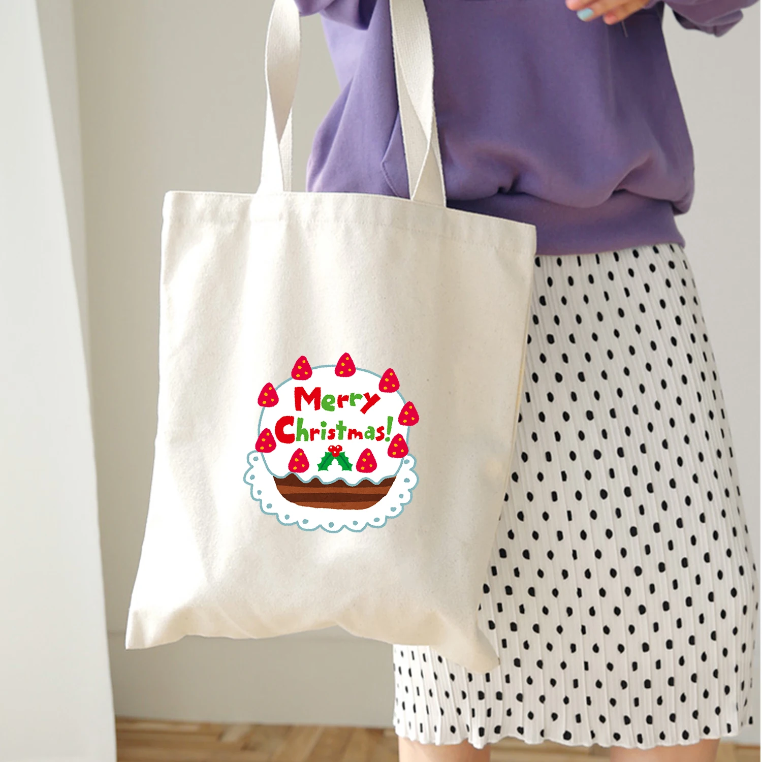 Вместительная сумка с принтом рождественских букв, рождественский подарок, женские сумки, Холщовая Сумка-тоут, дорожная Женская Эко сумка через плечо