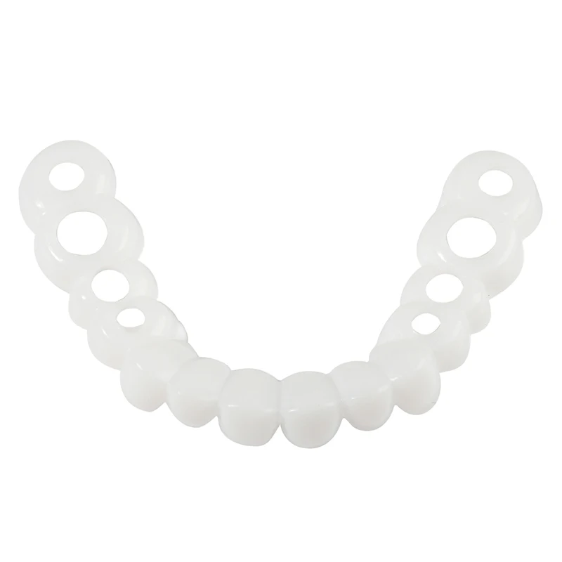 Instant Teeth Veneers Top & Bottom Fake Teeth Cosmetic Veneers Instant Comfort Fit Whitening Flex Denture Cover For  Oral Beauty