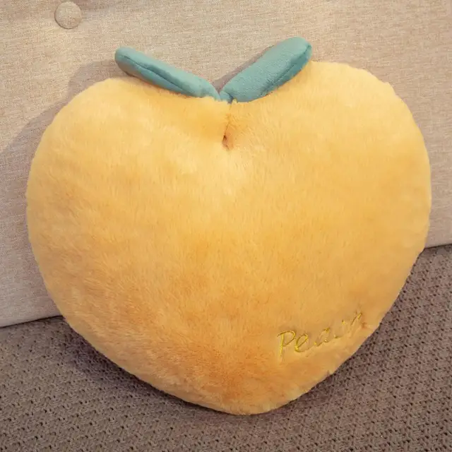 40*35cm Lovely Cartoon Fruit Peach Pillow Cushion Stuffed Soft Plant Pillow Sofa Flannel Blanket for Girls Home Decoration