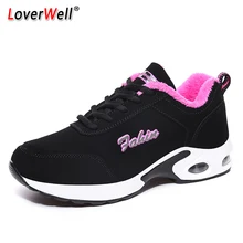 Женская обувь на воздушной подушке; прогулочная Обувь На Шнуровке; уличные женские кроссовки на плоской подошве; зимняя теплая удобная женская обувь; 36