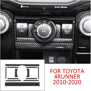 

Real Carbon Fiber Gear Shift Box Cigarette Lighter Door Armrest Air Vent Outlet Panel Cover Trim For Toyota 4Runner 2010-2020