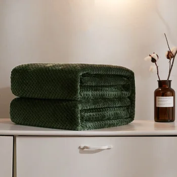 

Blanket flannel fleece, bedspread, brown, pink, gray, army green,beige