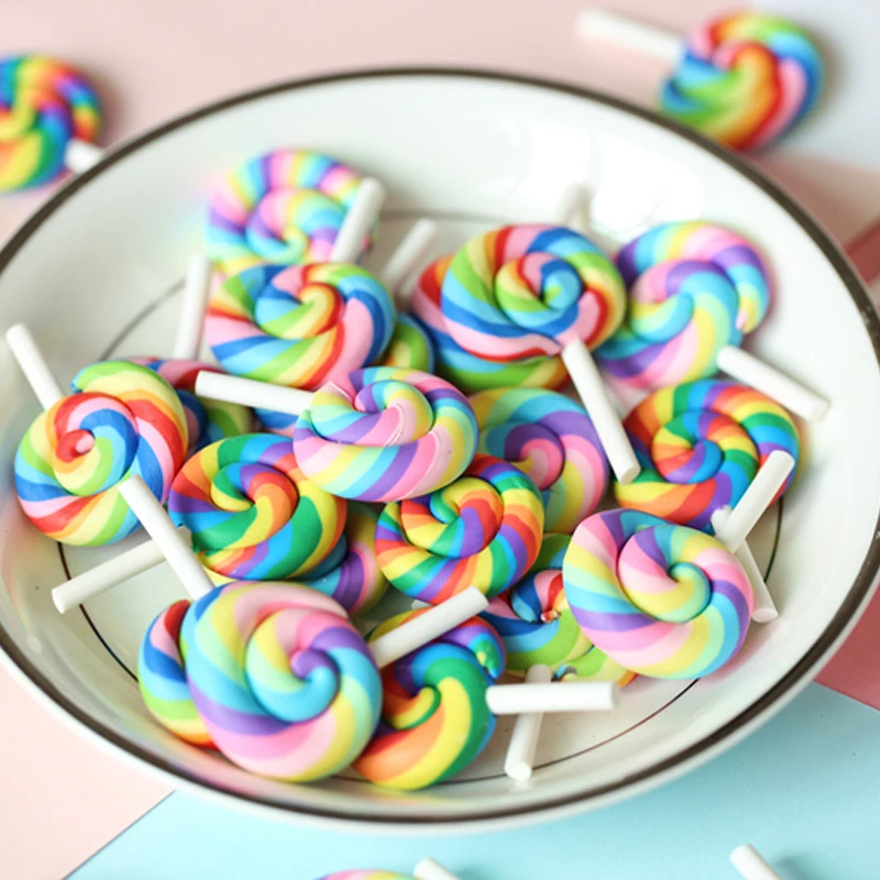 

20pcs/set Mini Rainbow Lollipop Colorful Cream Sugar Random Color For Studio Photo Background Photography Props Accessories