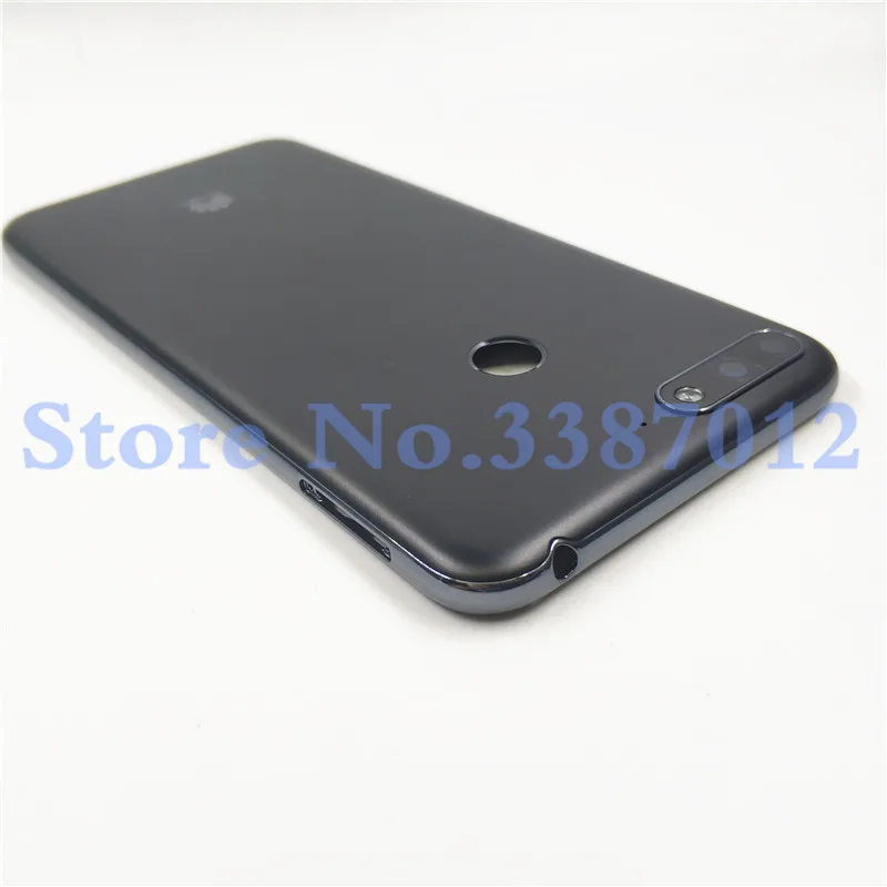 Для huawei Y6 Prime задняя крышка батарейного отсека панель Задняя Дверь Корпус чехол Замена с боковой кнопкой+ Объективы для камеры