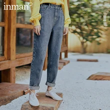 INMAN, весна, Новое поступление, художественные, средняя талия, вареные, обтягивающие, джинсовые штаны, джинсы