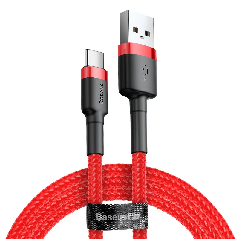 Кабель usb type-C Baseus для xiaomi redmi k20 pro, кабель USB C для мобильного телефона, кабель для быстрой зарядки type-C для устройств usb type-C - Цвет: Red