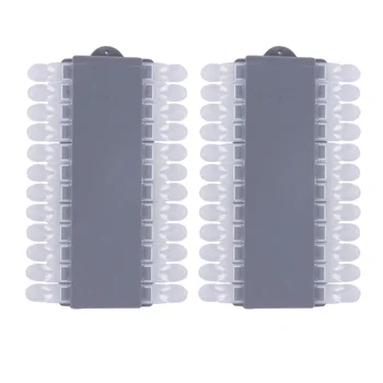 

2PCS 24 Nail Color Show Card Detachable Manicure Color Distinctive Exhibition Model for Shop Salon DIY (Grey)