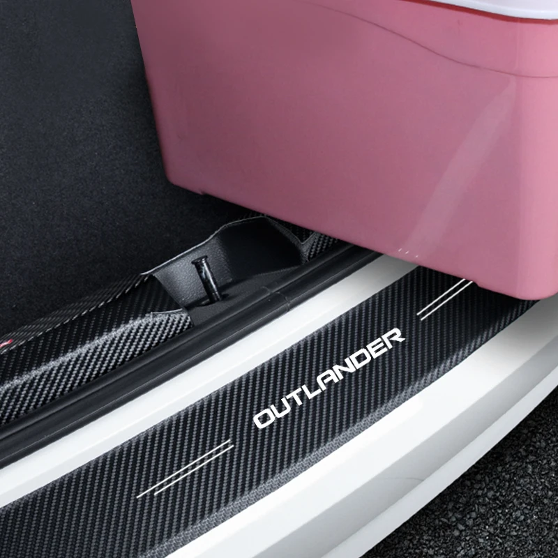 For Mitsubishi Outlander 2021 2020 2019 2018 2017 2016 2015 2014 2013 2012 2011 Car Trunk Boot Rear Bumper Carbon Fiber Sticker |