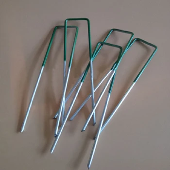 

1 Pcs U Shaped Carbon Steel Garden Pins Netting Stakes Ground Spikes Landscape Cover Pegs