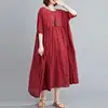 Plus Size Plaid Casual Cotton Summer Dress Women Oversized Vintage 4XL 5XL 6XL Ladies Dresses Robe Femme Beach Woman Dress 2022 ► Photo 3/6