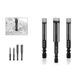 6/8/10 / 12mm mango hexagonal brocas de taladro en seco de diamante soldado al vacío cortador de sierra de agujero para baldosas de granito de porcelana, cerámica, mármol