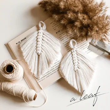 

2020 Cute Leaf Macrame Wall Hanging Boho Decor Wall Tapestry Girls Kids Room Christmas decoration Party Gift