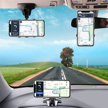 Support de téléphone portable pour tableau de bord de voiture, 360 degrés, rétroviseur, pare soleil, Navigation GPS