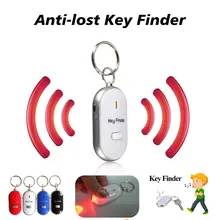 Keychain Tracker Whistle Sensors Claps-Locator Smart-Key-Finder Anti-Lost LED 