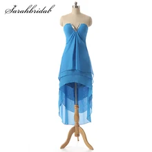 Сексуальное шифоновое короткое милое платье для выпускного вечера на шнуровке, женское Клубное коктейльное платье для выпускного вечера, голубое Плиссированное многослойное Недорогое Платье SLD001