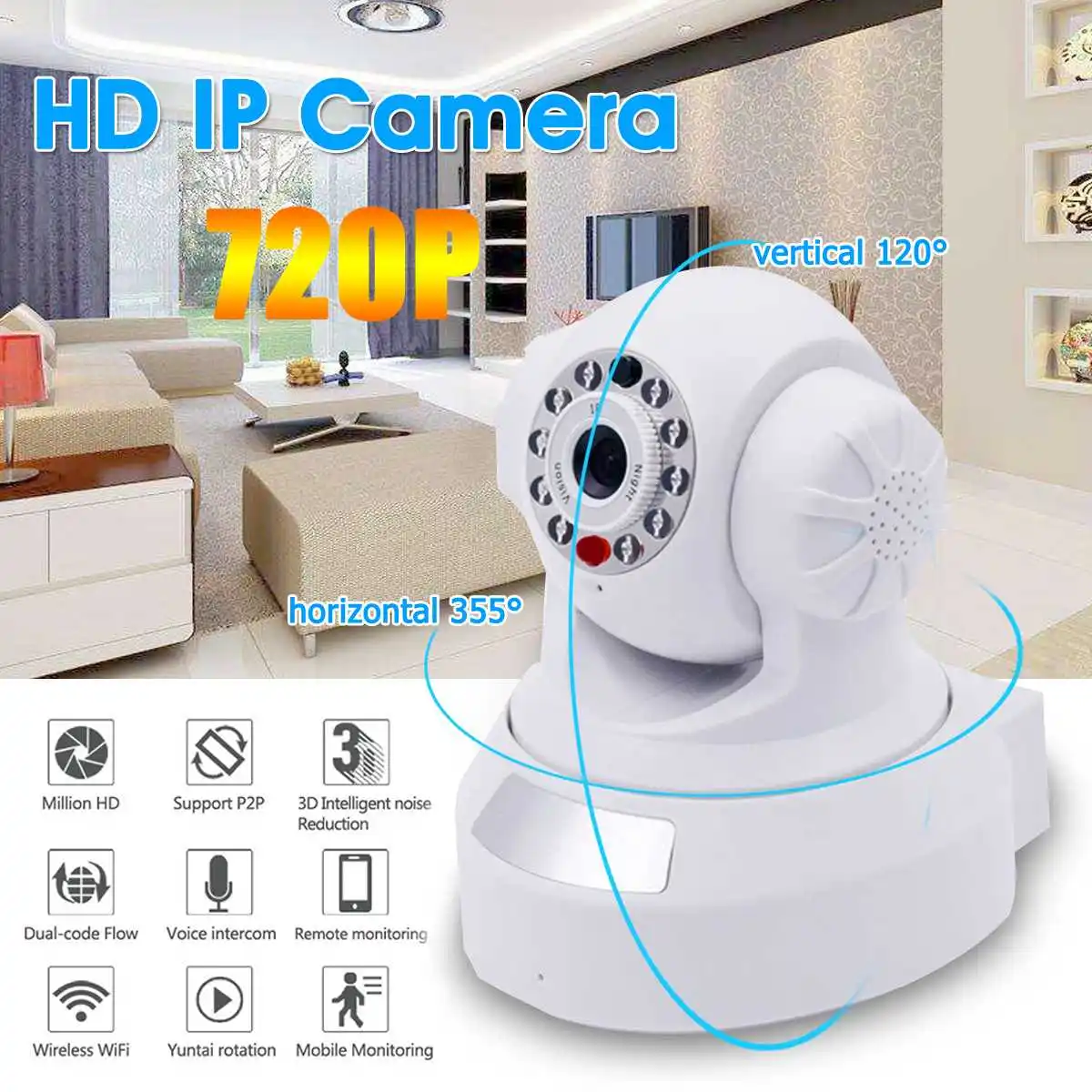 

Safurance 720P IP Camera WiFi Outdoor Wireless Security Camera Move Detection Infrared Night Vision Waterproof CCTV Surveillance