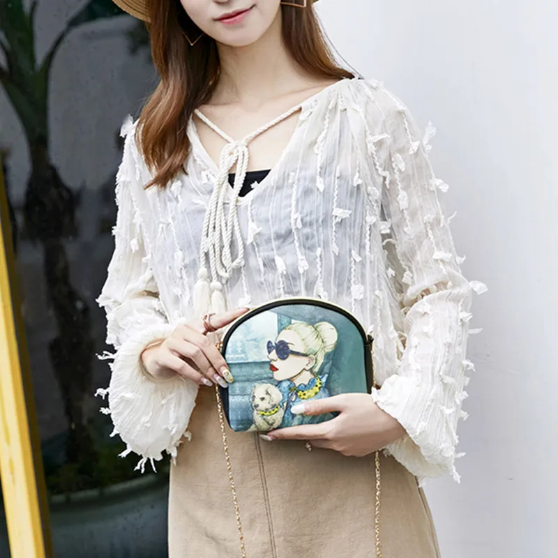 Сумка женская Мини ПУ Старинные Небольшие Crossbody Сумки для Женщин Печатных Цепи Женщины Сумка Shell Сумка Мобильного Телефона Монета Сумка bolsa feminina женская сумка через плечо маленький кошелек