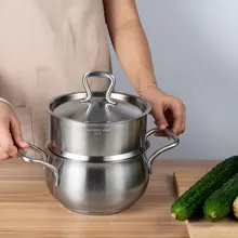 18/10 кастрюля из нержавеющей стали, пароварка, Кастрюля со спуском пара, антипригарная Кастрюля, кухонный инструмент для приготовления пищи, кухонная посуда, плита, пельмень, еда 16 см("