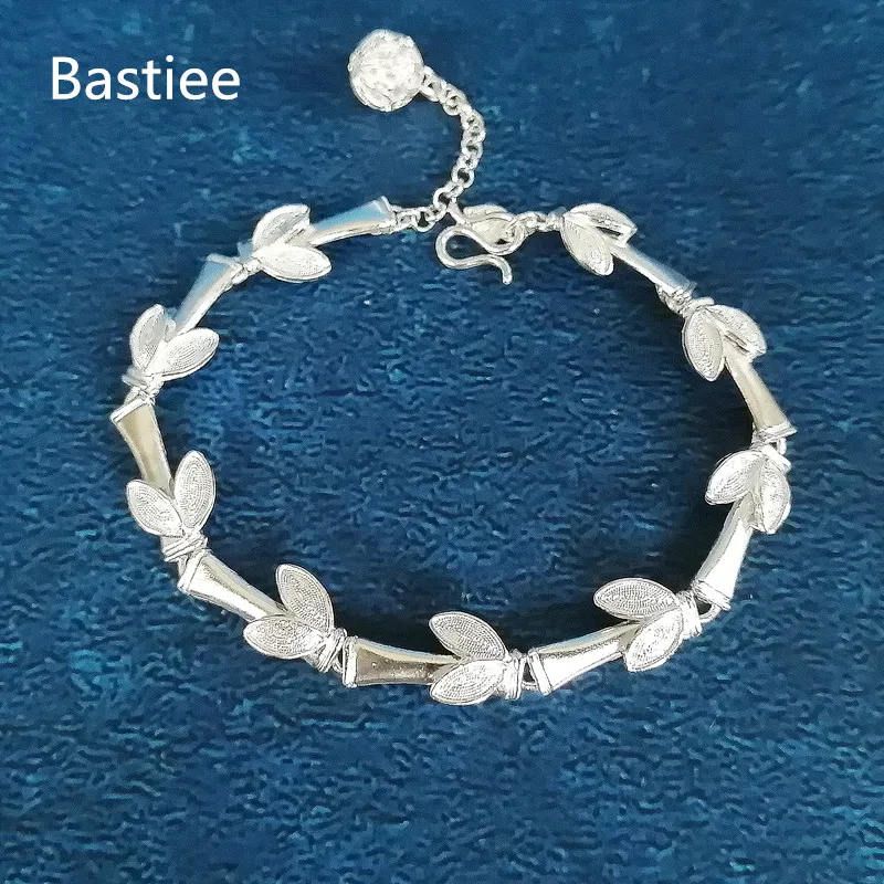 Bastiee Bamboo 999 браслеты из стерлингового серебра для женщин браслет ручной работы Hmong