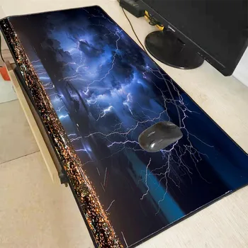 

MRGBEST City Cloud Night Large Gaming Mouse Pad Gamer Computer Mousepad Anti-slip Natural Rubber Gaming Mouse Mat 90X40/30X60CM