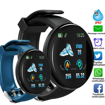 

Smart Watch Men смарт часы Blood Pressure Round Smartwatch Women Waterproof Sport Fitness Tracker WhatsApp D18 for Android IOS