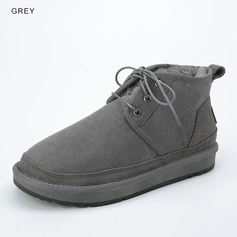3236 Grey INOE/Модные женские зимние ботильоны из овечьей кожи и замши с подкладкой из натурального меха; короткие зимние ботинки; высокое качество; распродажа - Цвет: 3236 Grey