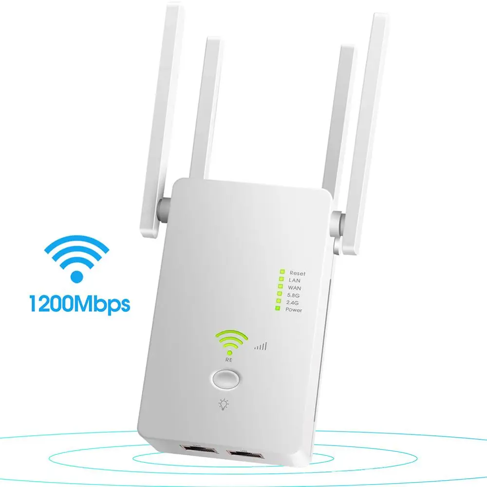Усилитель сигнала Wi Fi KuWFi 1200 Мбит/с 2 4/5 ГГц с антенной|Беспроводные роутеры| |