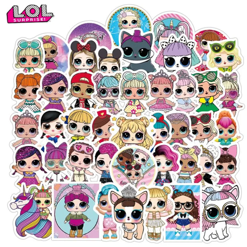 

100 Pcs LOL Surprise doll graffiti stickers cute cartoon stickers life decoration waterproof stickers children gifts