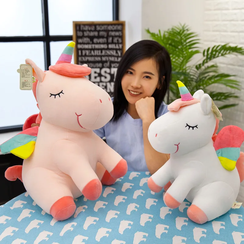 

Korean Style Rainbow down Cotton Unicorn Doll INS Online Celebrity Hot Selling Plush Toys Children Birthday Gift