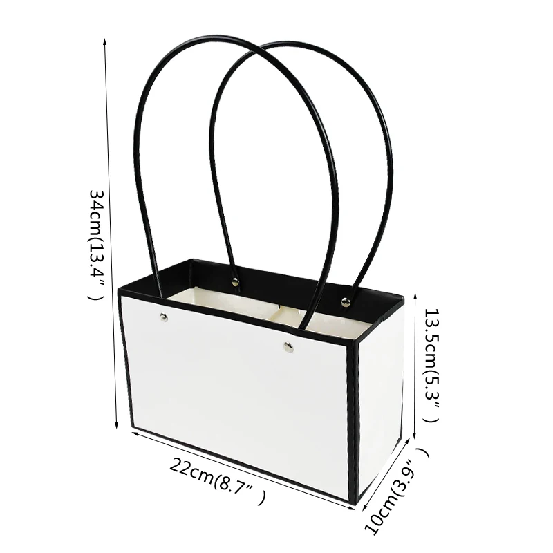 Portable Flower Box Waterproof Paper Handy Gift Bag Kraft Handbag Wedding Rose Party Gift Box Packaging For Candy Cake Birthday