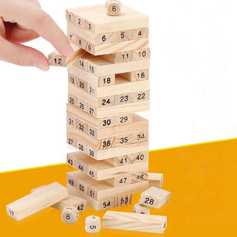 Креативный деревянный Цифровой Jenga Строительный Блок игрушка для игры в мозги модные детские развлекательные развивающие игрушки