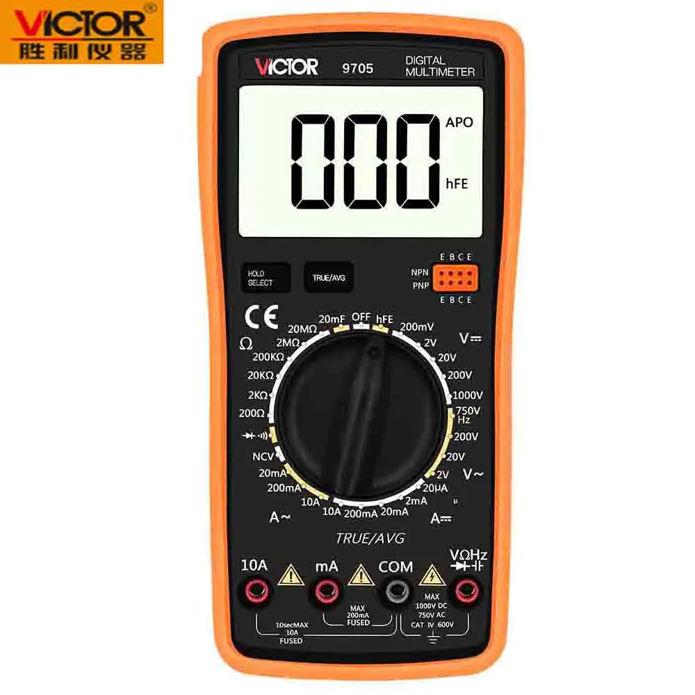 

True RMS Auto Off Intelligent LCD Digital Multimeter Flash Lights Back light Large Screen AC/DC Voltage Current Ohm Meter Tools