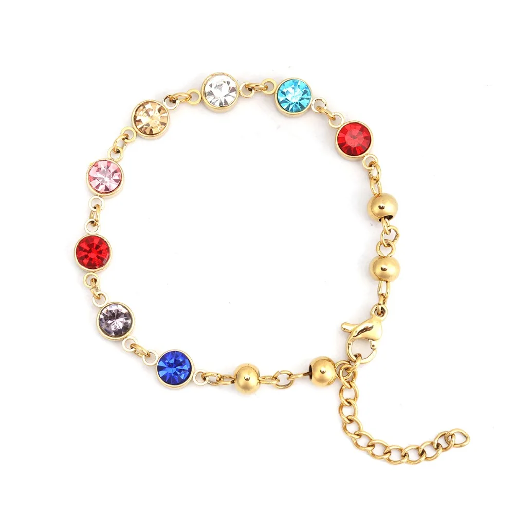 DoreenBeads, модный браслет, 304, нержавеющая сталь и стекло, браслеты, золото, многоцветный, черный, белый, ювелирное изделие, амулеты длиной 14 см, 1 шт